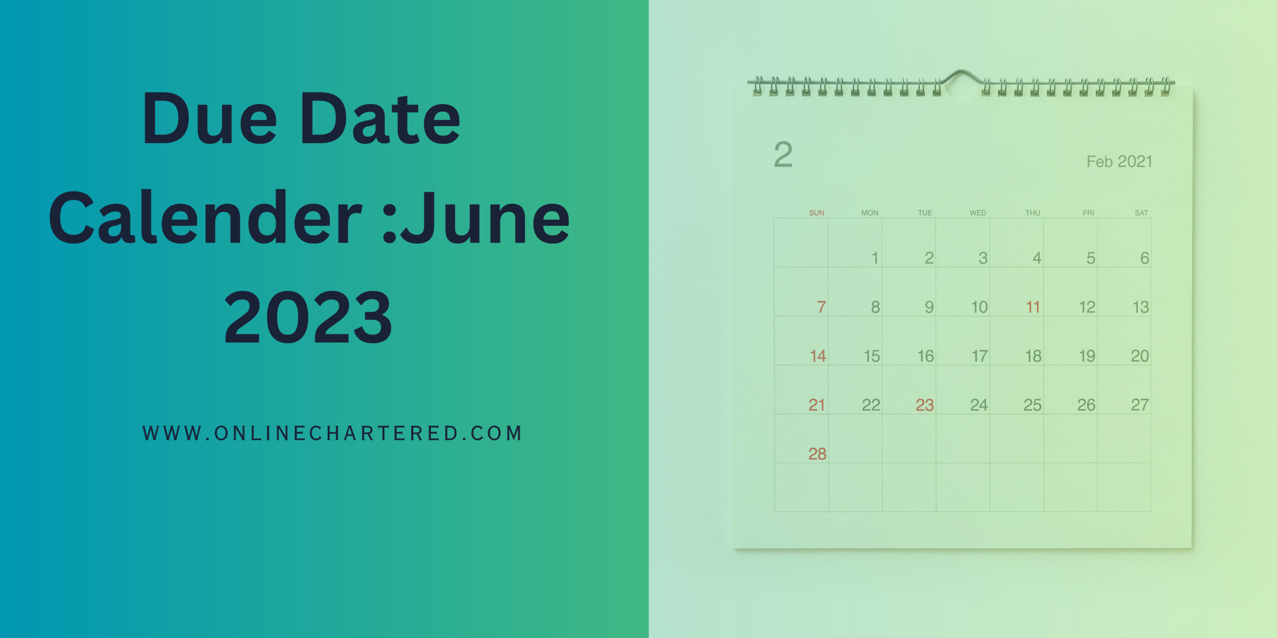 Due Dates Calendar Online Chartered